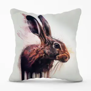 Hare Face Splashart Cushions 45cm x 45cm