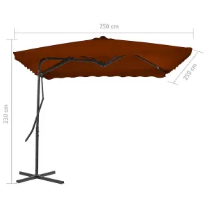 Berkfield Outdoor Parasol with Steel Pole Terracotta 250x250x230 cm