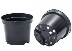 Black Plastic Plant Pot Flower Pots 3 Litres x 20 Pots