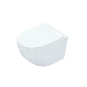 Nes Home Rimless Wall Hung Toilet Pan + Soft Close Toilet Seat