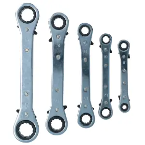 Ratchet Spanner Set Metric Sizes Double Ring Wrench