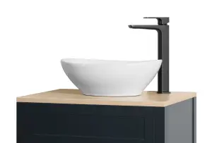 Keenware KBT-577 Lunar Mayfair Freestanding Tall Contemporary Basin Mixer Tap: Matt Black