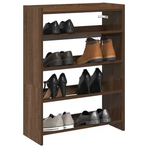 Berkfield Shoe Rack Brown Oak 80x25x61.5 cm Engineered Wood