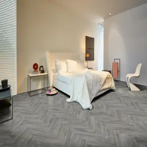 Grey Modern Wood Effect Anti-Slip Vinyl Flooring for Home, Shops, Offices, 4.0mm Thick Vinyl Sheet-7m(23') X 2m(6'6")-14m²