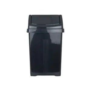 Wham Essentials 25L Swing Top Rubbish Bin Black