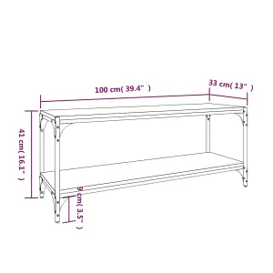 Berkfield TV Cabinet Black 100x33x41 cm Engineered Wood and Steel