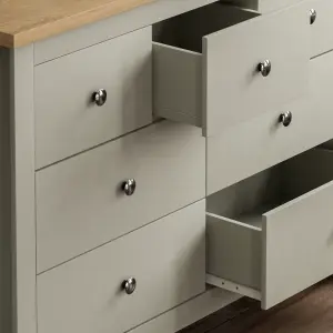 Vida Designs Arlington Grey 4+3 Drawer Chest (H)810mm (W)1115mm (D)350mm