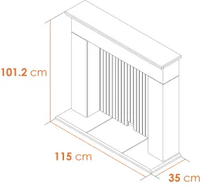 Adam Innsbruck Stove Fireplace in Pure White & Black, 45 Inch