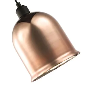 Contemporary Bell Shaped Copper Plated Glass Pendant Light Shade with Lower Rim