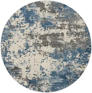 Grey Blue Rug, Luxurious Modern Abstract Rug, 10mm Thick Stain-Resistant Rug for Bedroom, & Dining Room-282cm X 389cm