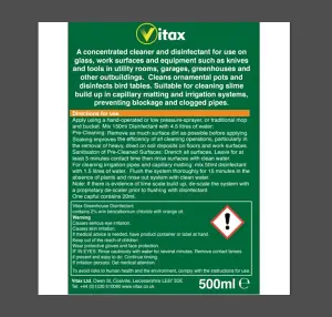 Vitax Greenhouse Disinfectant With Added Orange Oils 500ml