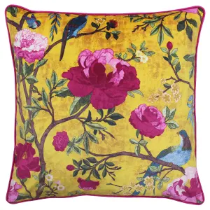 Paoletti Chinoiserie Floral Feather Rich Cushion