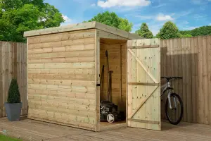 Empire 2000 Pent 7x5 pressure treated tongue and groove wooden garden shed door right side panel (7' x 5' / 7ft x 5ft) (7x5)