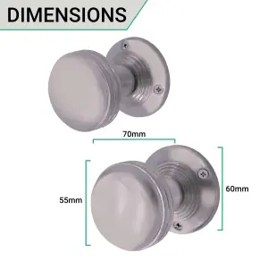 EAI - Ringed Mortice Turned Lined Door Knob Set Satin Chrome