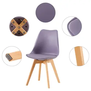 4 - Person Dining Set Light Purple / White