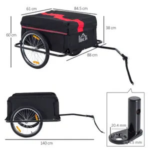 Aosom Elite Two-Wheel Bicycle Large Cargo Wagon Trailer with Folding Storage