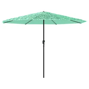 Berkfield Garden Parasol with Steel Pole Green 388x388x248 cm