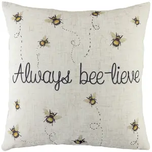 Evans Lichfield Beelieve Printed Feather Rich Cushion