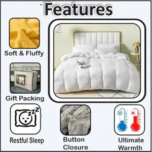 Teddy Fleece Duvet Cover set White / King - 2 Standard Pillowcases