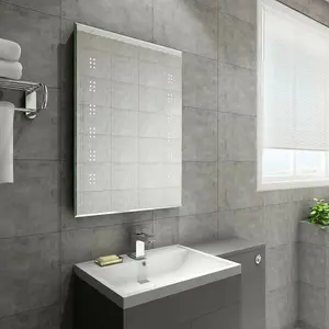 Rinse Bathrooms Illuminated LED Bathroom Mirror with Demister 700 x 500mm