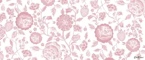 Cath Kidston Strawberry Gardens Glass Splashback - Light Pink (600x250mm)