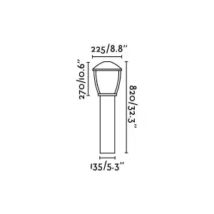 Luminosa Wilma 1 Light Outdoor Bollard Light Dark Grey IP44, E27