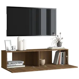 Berkfield TV Wall Cabinet Brown Oak 120x30x30 cm Engineered Wood