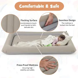 COSTWAY Inflatable Toddler Travel Bed Portable Kids Air Mattress Set w/ Electric Pump