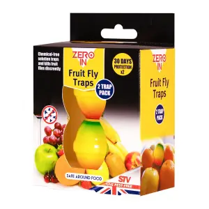 Zero In Fruit Fly Traps Twin Pack Non Toxic Chemical Free Indoor Insect Control