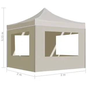 Berkfield Professional Folding Party Tent with Walls Aluminium 2x2 m Cream