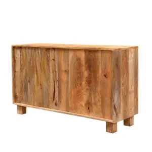 120 Cm Wide 2 Drawer Mango Solid Wood Sideboard