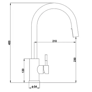 Liquida EPO11MB Single Lever Pull Out Mono Mixer Matt Black Kitchen Mixer Tap