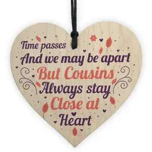 Red Ocean Cousin Friendship Gifts Wooden Heart Birthday Christmas Card Gift Keepsake Family Plaque