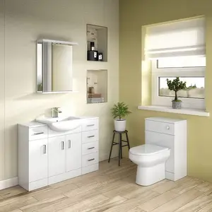 Dezine Velvare 650mm Gloss White Vanity Unit