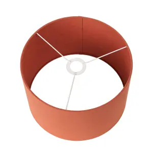 50cm Terracotta Linen Drum Table Lampshade Self Lined Cylinder Floor Lamp Shade