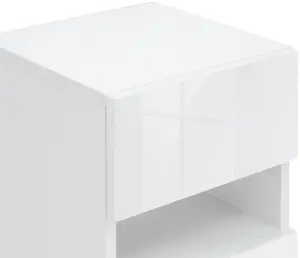 GFW Galicia Pair of Wall Hanging Bedside Tables White