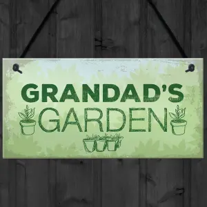 Red Ocean Grandads Garden Hanging Summer House Shed Sign Garden Plaque Birthday Gifts For Grandad