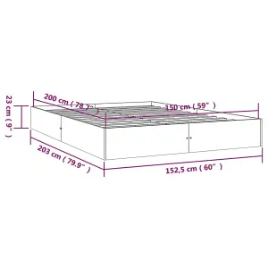 Berkfield Bed Frame White Solid Wood 150x200 cm King Size