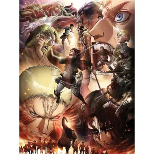 Attack on Titan S3 Epic Struggle Canvas Print Multicoloured (80cm x 60cm)