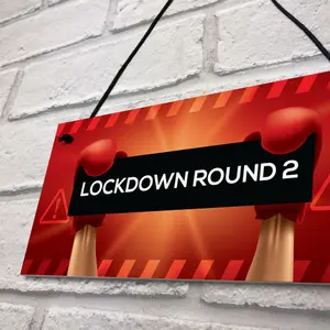 Lockdown Gift Round 2 Funny Bar Sign Garden Man Cave Garage Plaque Family Gift