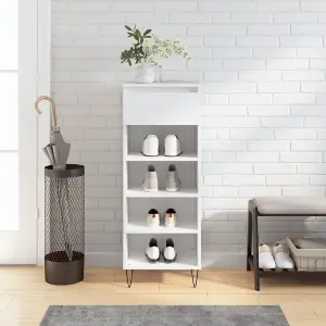 Berkfield Shoe Cabinet White 40x36x105 cm Engineered Wood