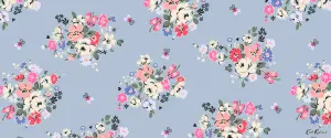 Cath Kidston Clifton Rose Glass Splashback - Blue (600x250mm)