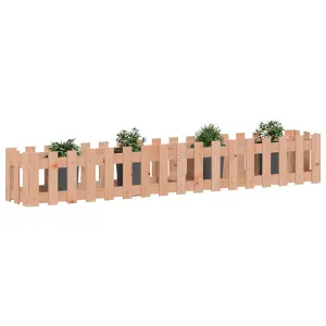 Berkfield Garden Raised Bed with Fence Design 200x30x30 cm Solid Wood Douglas