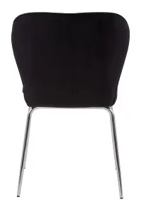 Curved Black Chrome Finish Dining Chair,Chrome Finish Lounge Chair,Kitchen Chair,Curved Backrest Armchair