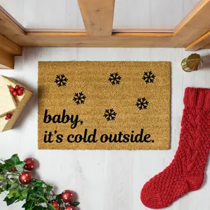 Baby it's Cold Outside Snowflakes Doormat