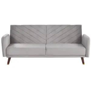 Sofa Bed SENJA Light Grey Velvet