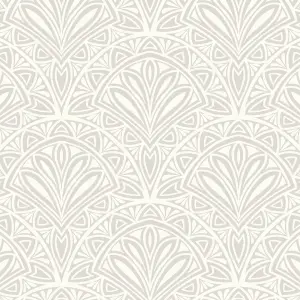 Hoopla Walls Grey Deco Fan Smooth Matt Wallpaper