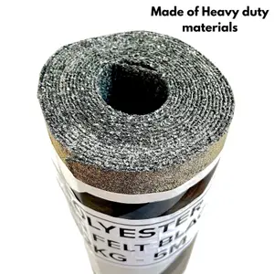 2 Rolls Heavy-Duty Black Polyester Shed Roofing Felt (5m x 1m) - With 13mm Pack of 50 Galvanized Nails - 25-Year Life Expectancy