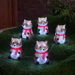 5pc LED Indoor/Outdoor String Lights - Foxes