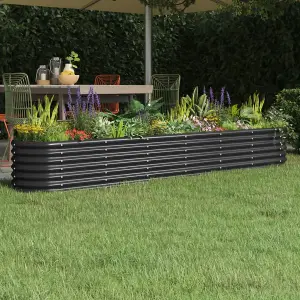 Berkfield Garden Planter Powder-coated Steel 260x40x36 cm Anthracite